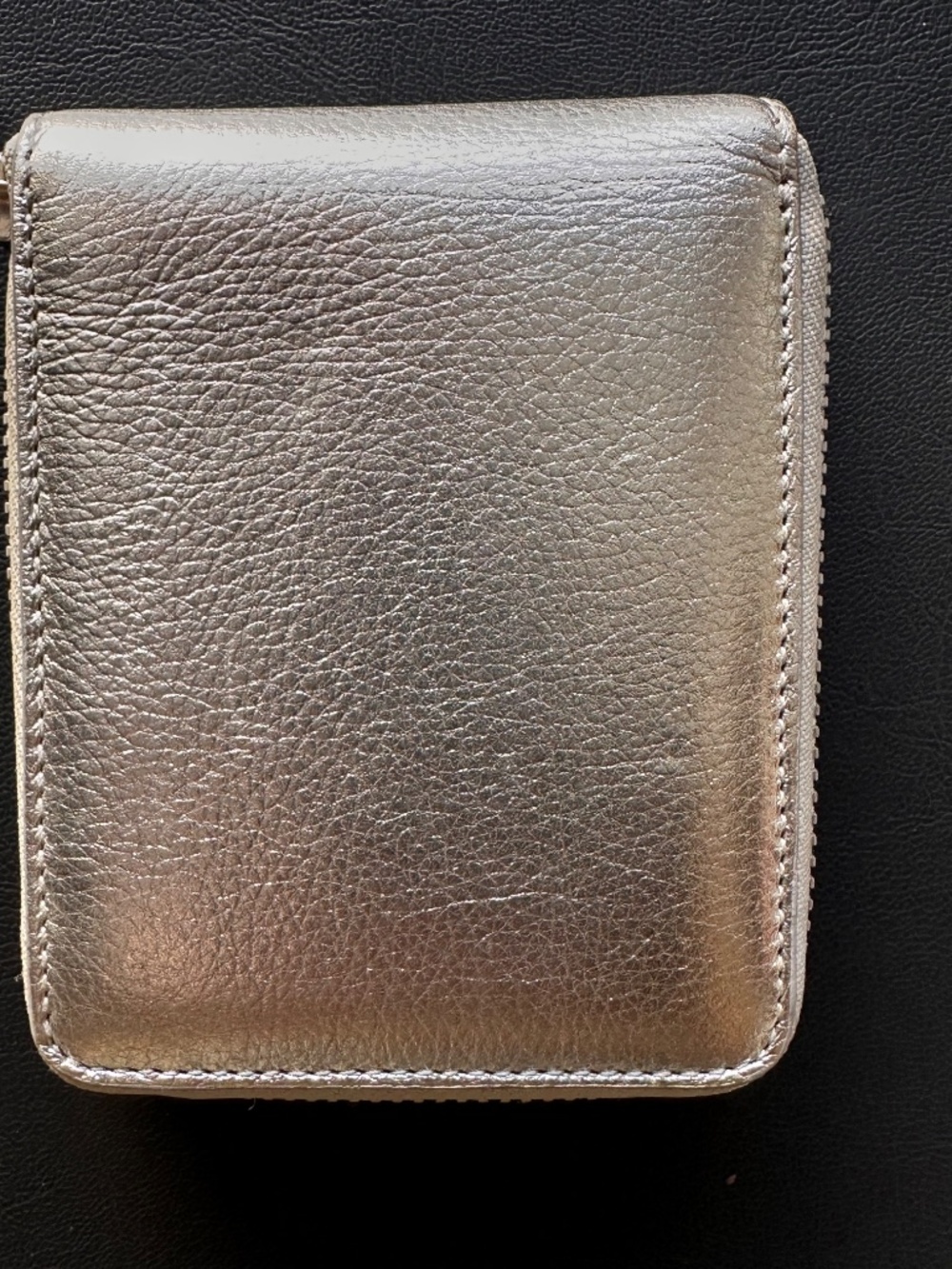 CDG WALLET Silver Full Zip Around Wallet